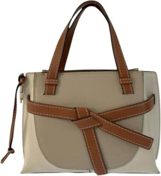 Loewe Pre-owned Handbags, female, Beige, Size: ONE SIZE Pre-owned Leather Shoulder Bag