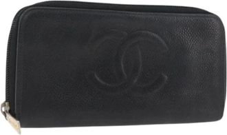 Chanel Pre-owned Wallets, female, Black, Size: ONE SIZE Pre-owned Leather wallets