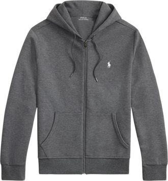 Ralph Lauren Double-Knit Full-Zip Hoodie - Heren - Vesten met rits - Grijs - XL - Katoen - Hoodies & sweatvesten
