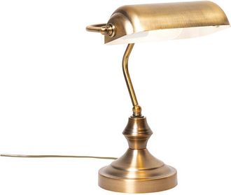 QAZQA Clásico/Antiguo Lámpara de mesa clásica/lámpara de notario bronce - Banker Acero Alargada Adecuado para led Max. 1 x 60 Watt - Qazqa