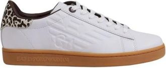 Emporio Armani Beige Leren Sneaker - Dames - Sneakers - Beige - 36 EU - Leer - Schoenen