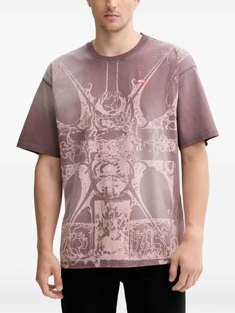 Diesel graphic-print T-shirt - men - Organic Cotton - XXXL - Purple