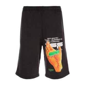 Off-white Casual Shorts, male, Black, XS, Hand Logo Printed Shorts