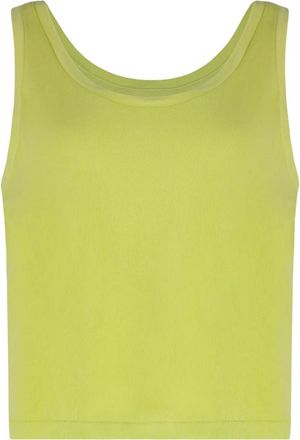 The Great. Cotton Tank Top - Dames - Tops zonder mouwen - Groen - S - Katoen - Tops