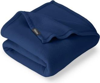 Bare Home Lightweight Polar Fleece Blanket in Dark Blue at Nordstrom, Size King