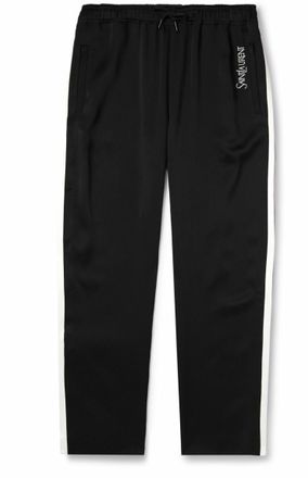 Saint Laurent Black Satin Jersey Sweatpants Size XXS