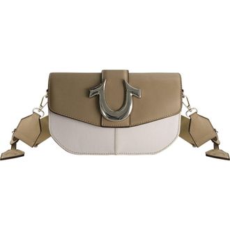 True Religion Denim Saddle Bag with Oversized Horseshoe Logo in Taupe at Nordstrom