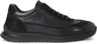 Kazar Zwarte sneakers voor mannen - Heren - Sneakers - Zwart - 43 EU - Leer - Schoenen