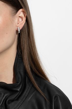 AllSaints Earrings With Glass Pearls, Womens, Silver