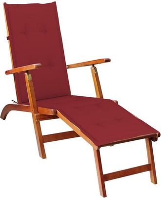 vidaXL Vidaxl - Tumbona De Jard&iacute;n Con Reposapi&eacute;s Y Coj&iacute;n Madera Maciza Acacia