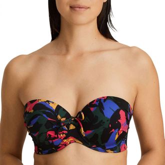 Prima Donna Oasis Strapless Padded Top In Black Cactus
