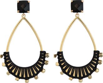 Panacea Crystal Wrapped Teardrop Earrings in Black at Nordstrom Rack