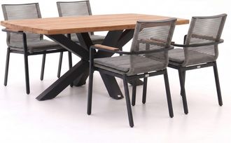 Bellagio la vita attrattiva Bellagio Marudo/Induno Deens Ovaal 180cm dining tuinset 5-delig stapelbaar