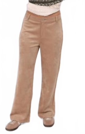 Sadie & Sage Tuscany Faux Suede Pants In Taupe