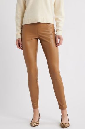 Hue Faux Leather Leggings in Tobacco Brown at Nordstrom, Size X-Large