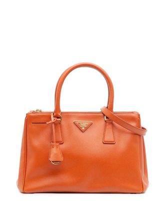 Prada 2010-2025 Small Saffiano Lux Galleria Double Zip satchel - women - Leather/Saffiano Leather - One Size - Orange