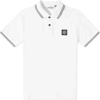 Stone Island Patch Tipped Polo Shirt White 101522S18-V1001