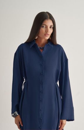 Mizalle Side-Tie Tunic in Indigo at Nordstrom, Size Small
