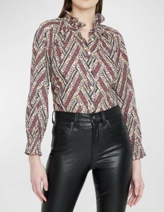 Veronica Beard Womens Calisto Printed Button-Front Shirt In Multicolor