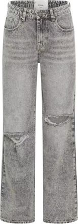 One Teaspoon Grijze Wide Leg Distressed Jeans - Dames - Regular Fit Jeans - Grijs - W25 - Katoen - Jeans