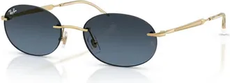 Ray-Ban RB37670014C Oval Goldtone Metal Sunglasses - Gold