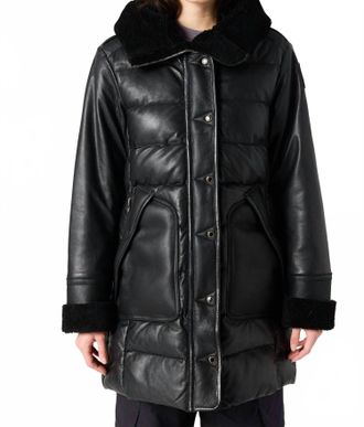 Parajumpers Demi Special Leather Coat In Black