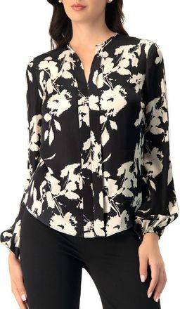 Ivonne Double front Placket Satin Shirt in Black at Nordstrom, Size 12