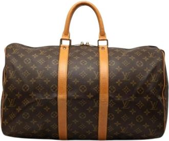 Louis Vuitton Pre-owned Keepall 45 - Dames - Vintage Weekendtas - Bruin - ONE Size - Leer - Vintage