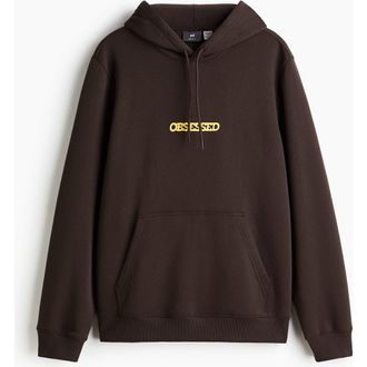 H&M Regular Fit Hoodie in Brown/snoopy at Nordstrom, Size Xx-Large