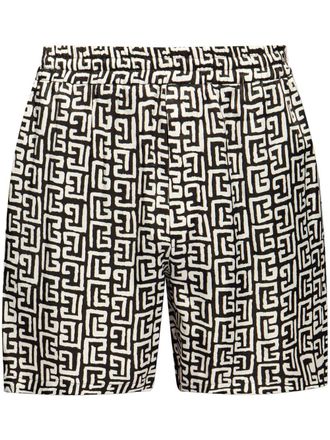 Balmain Shorts met print - Zwart