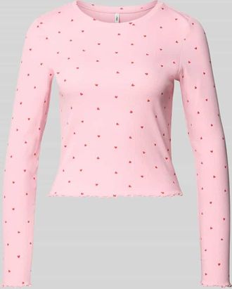 Only Slim Fit Langarmshirt aus Bio-Baumwoll-Mix Modell FENJA in Rosa, Gr&ouml;&szlig;e XS
