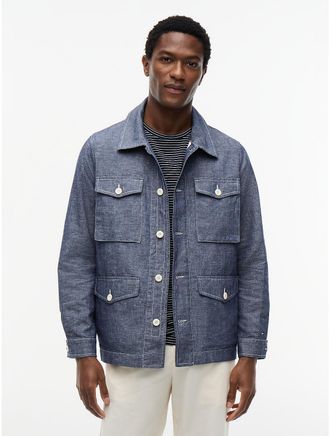 Tommy Hilfiger Mens Chambray Field Jacket - Dark Chambray - XXL