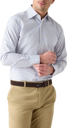 Robert Talbott Madison Check Light Weight Poplin Shirt in Contemporary fit in Raspberry Multi at Nordstrom, Size 16.5 - 35
