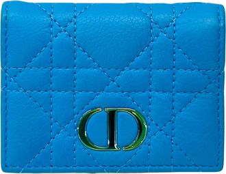 Dior Blue Leather Wallet (Tri-Fold) (Pre-Owned)
