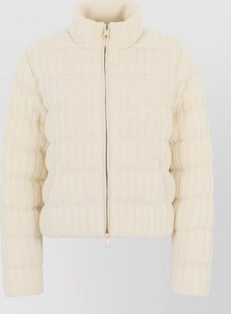 Moncler down jacket wool cashmere cropped silhouette