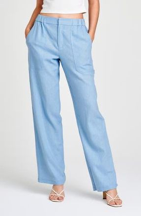 Wayf Daylight Wide Leg Linen Blend Pants in Dusty Blue at Nordstrom Rack, Size X-Large