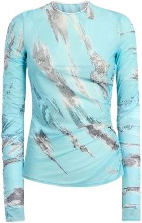 Moschino Tops, Dames, Blauw, M, Tule, Archive Clouds Tulle Top