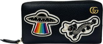 Gucci Black Leather Long Wallet (Bi-Fold) (Pre-Owned)