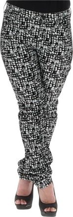 Guess Broek met rits en knoop met patroon - Dames - Slim Fit Broeken - Veelkleurig - W24 - Katoen - Broeken