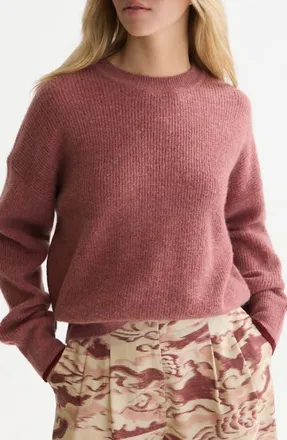 Scotch & Soda Fuzzy Crewneck Sweater in Withered Rose Melange at Nordstrom, Size X-Small