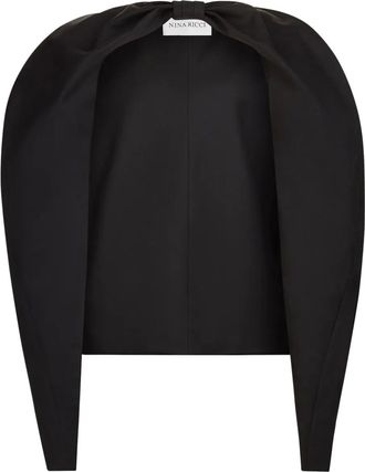 Nina Ricci gabardine cape - women - Virgin Wool - 38 - Black