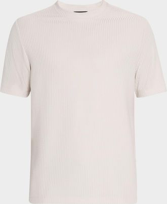 Reiss Mens Argon Stripe Textured Crewneck T-Shirt