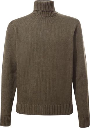 Zanone Groene Merinowol Coltrui Sweater - Heren - Coltruien - Groen - 3XL - Wol - Truien & Vesten
