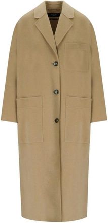 Max Mara Galosce Single-Breasted Coat - Dames - Mantel - Beige - S - Wol - Jassen