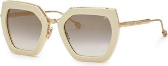 Philipp Plein Philipp Plein Sunglasses Geometric Full Rim, Red Frame And Brown Gradient Lens Spp097S06Y6