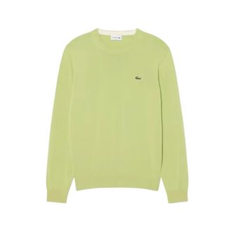 Lacoste Sweatshirts, male, Green, Size: XL Crew Neck Cotton Sweater
