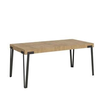 Itamoby Mesa extensible 90x200/304 cm efecto madera roble natural, hierro