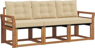 vidaXL Conjunto De Sof&aacute;s De Exterior 3 Uds. Natural Y Beige Vidaxl