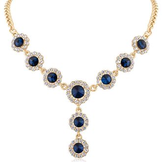 Jardin Crystal Halo Y-Necklace in Blue/Gold at Nordstrom Rack