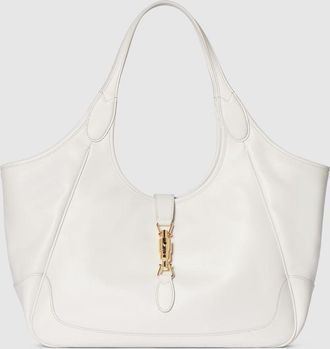 Gucci Mercato Medium Tote Bag, White, Leather